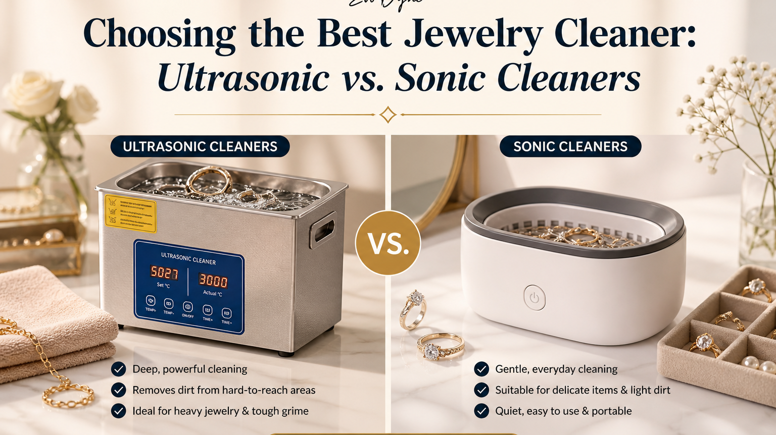 Choosing the Best Jewelry Cleaner: Ultrasonic vs. Sonic Cleaners