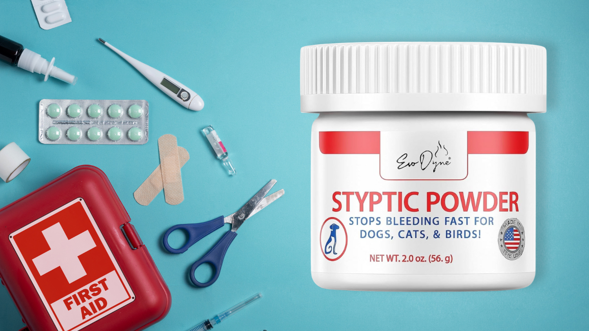 clean modern countertop with home, pet, and car care products arranged neatly