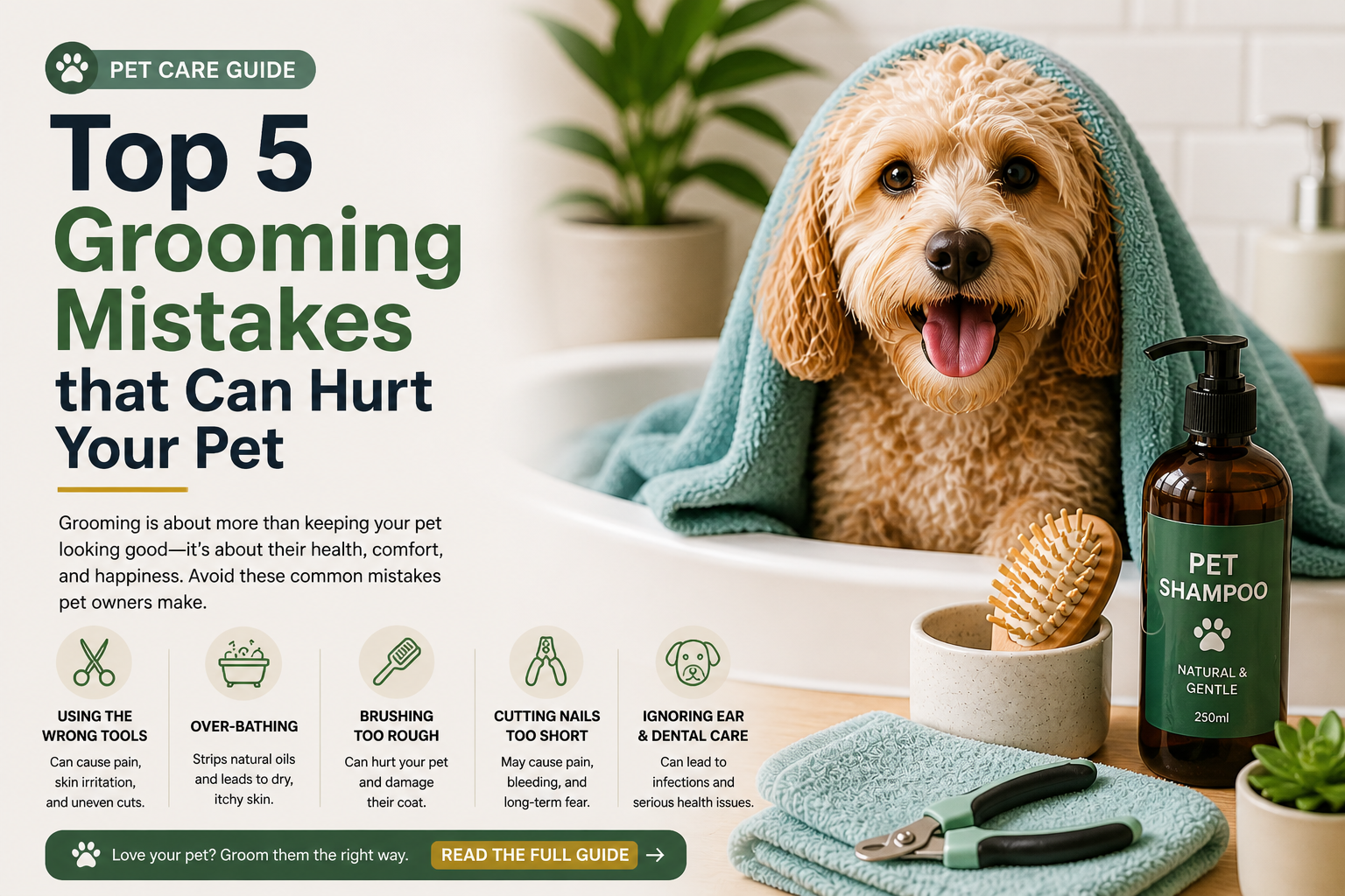 Top 5 Grooming Mistakes That Can Hurt Your Pet