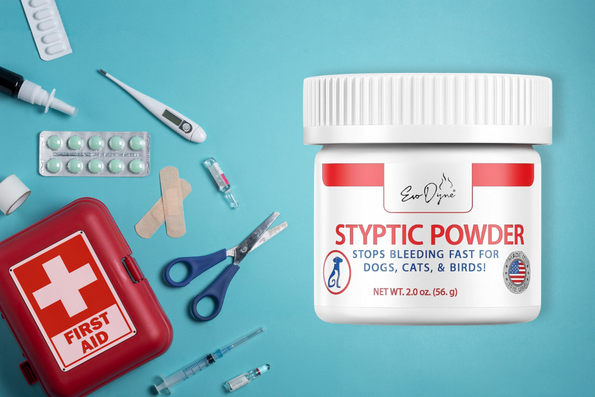 clean modern countertop with home, pet, and car care products arranged neatly