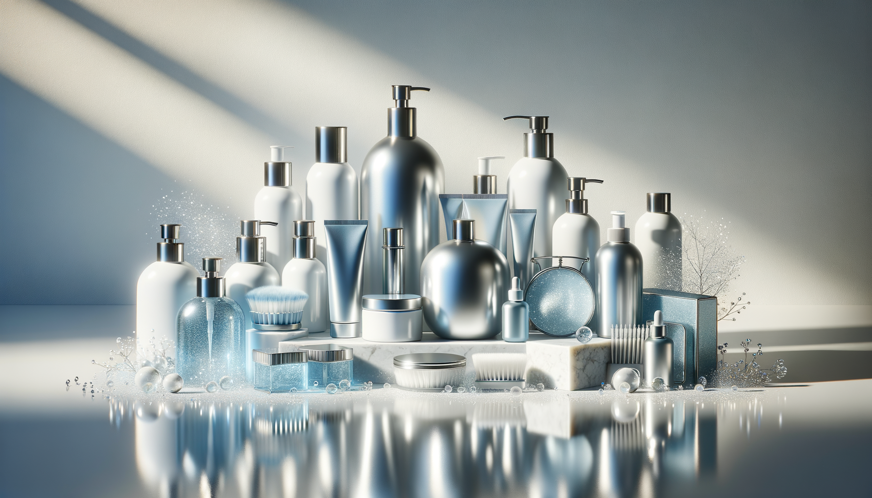 clean countertop still life of home, pet, and car care products