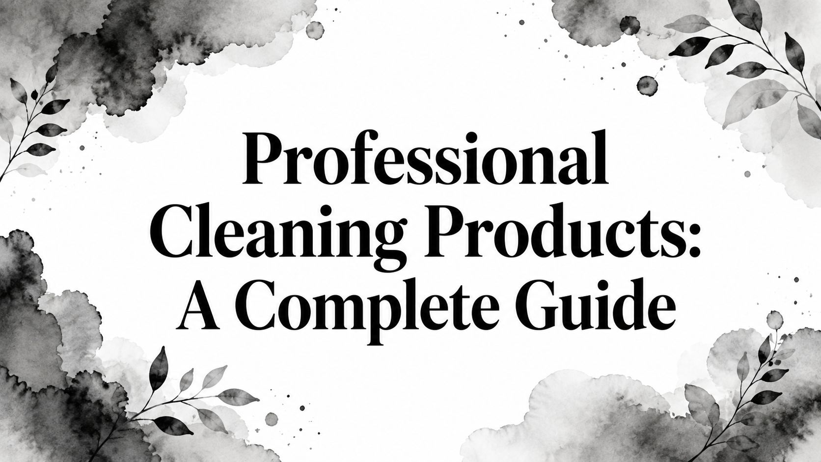 Professional Cleaning Products: A Complete Guide