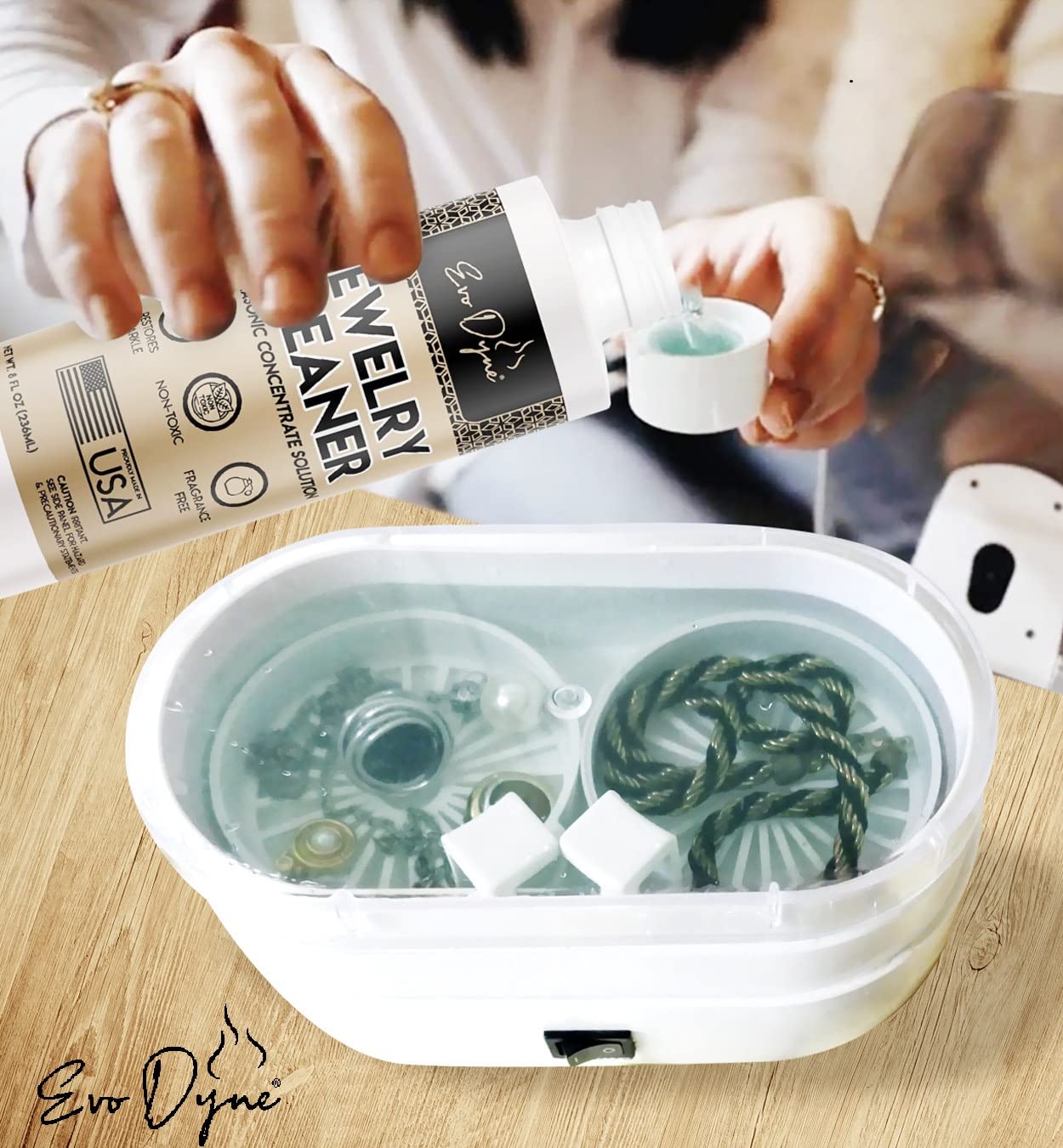 Ultrasonic Jewelry Cleaner Solution (8oz fl oz Total) | Ultrasonic Cleaner Solution for Diamond, Gold, Silver, Gemstones & more