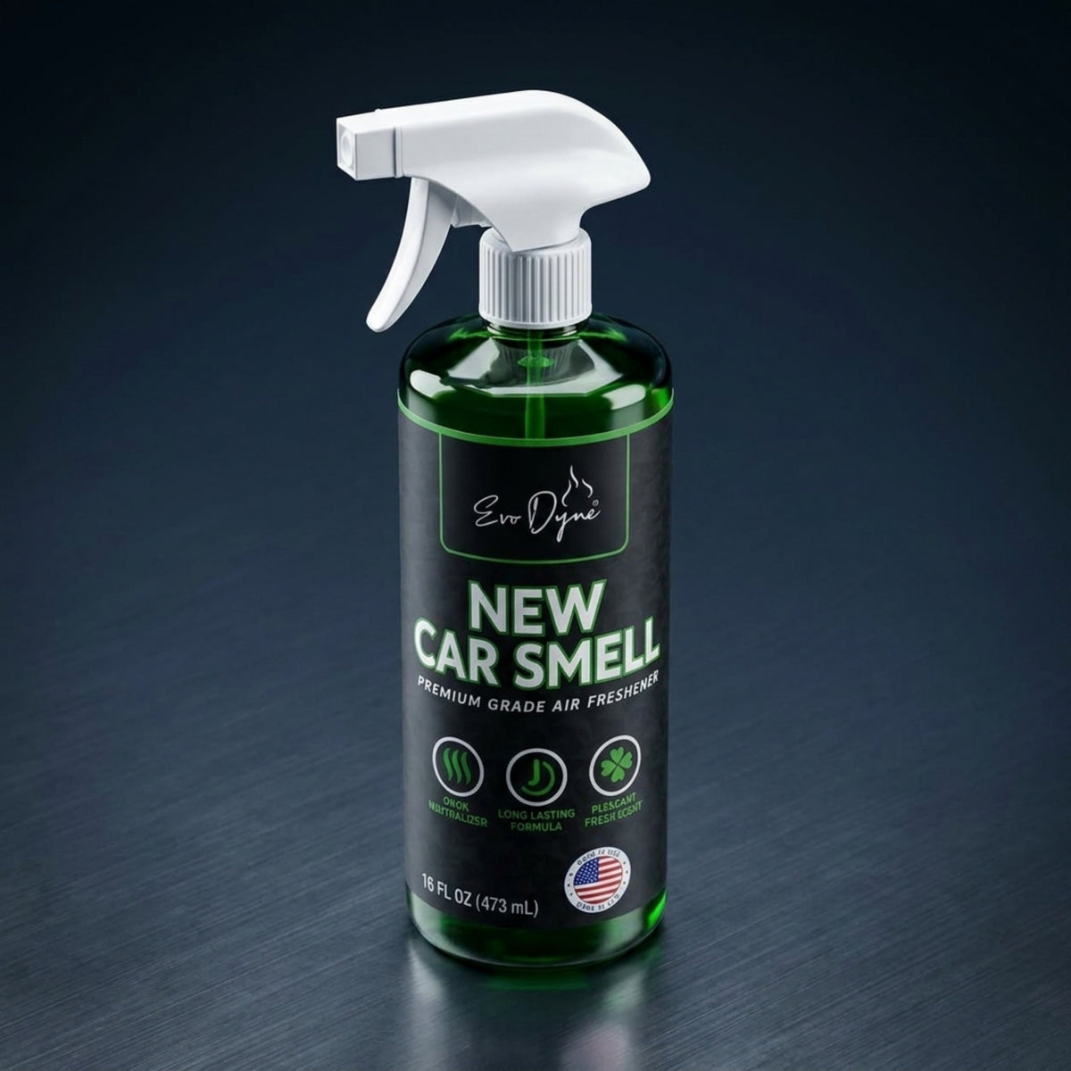 Evo Dyne new car scent spray freshening a car interior
