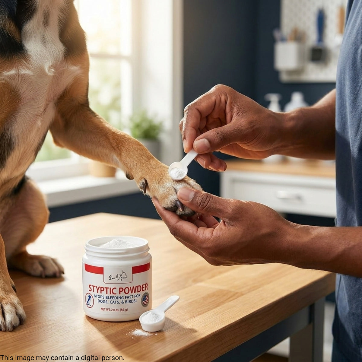 Evo Dyne styptic powder stops bleeding fast after pet nail trims