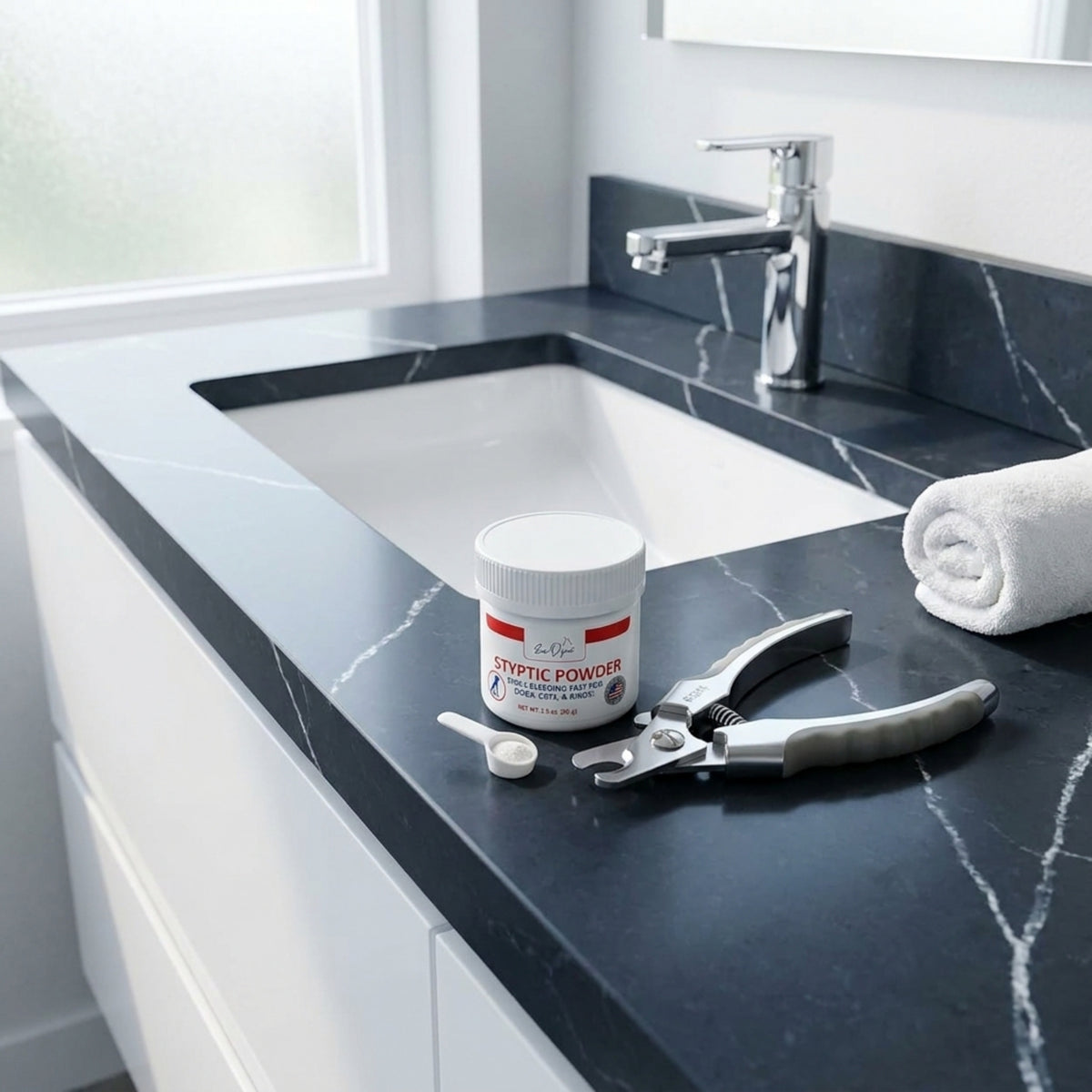 Evo Dyne styptic powder for pet grooming and first aid